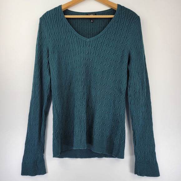 Talbots Womens Sweater Size Large Pima Cotton Pullover Cable Knit - Picture 1 of 9